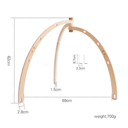 1Set Baby Wooden Gym Frame Pendant Rattle Toys Play Gym Mobile Hanging Sensory Toy Foldable Play Gym Frame Activity Gym Baby Toy