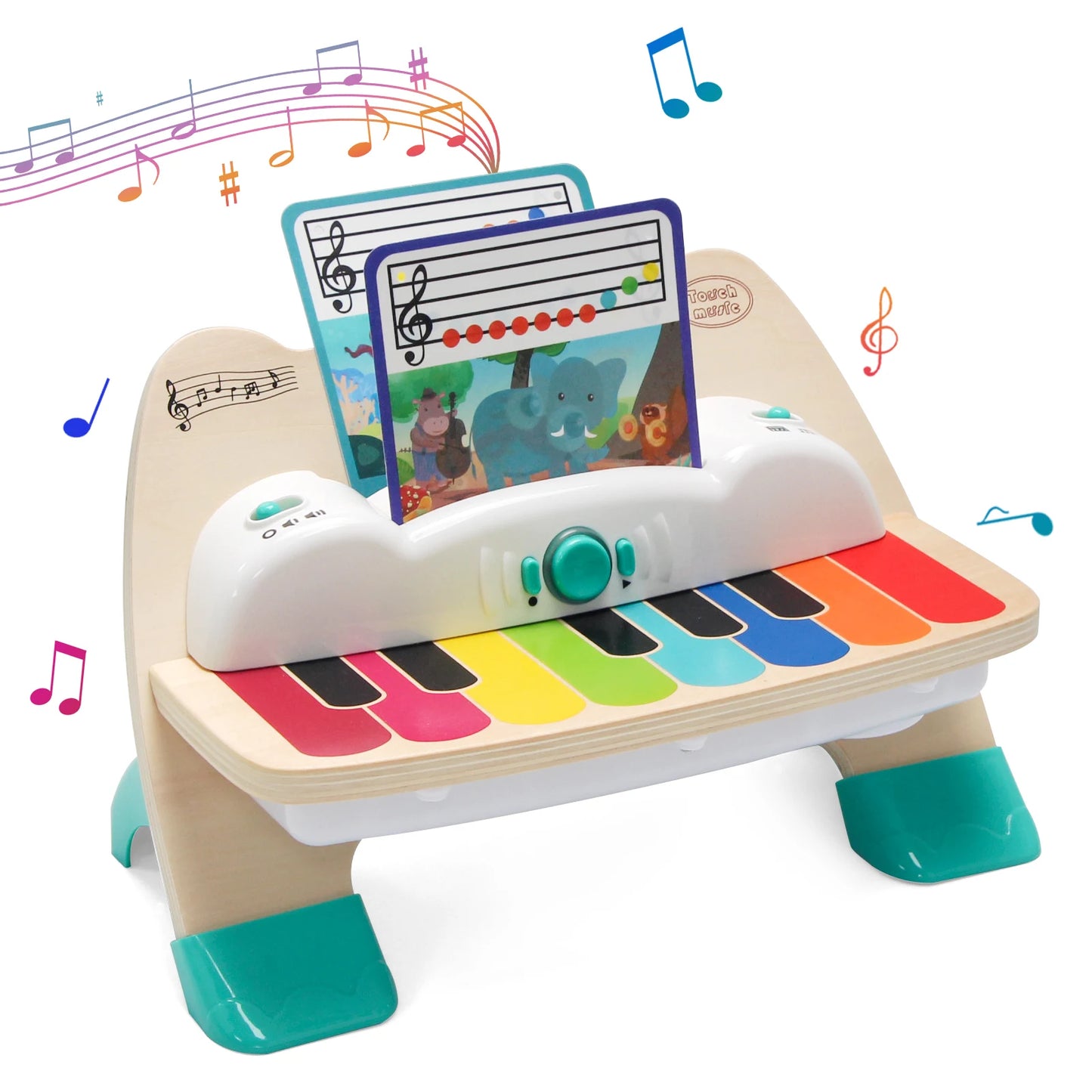 Wooden Touch Play Piano with Light & Music insert socre Music Score early learning Educational Toys for 12 months Baby Gifts