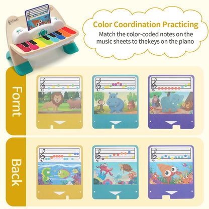 Wooden Touch Play Piano with Light & Music insert socre Music Score early learning Educational Toys for 12 months Baby Gifts